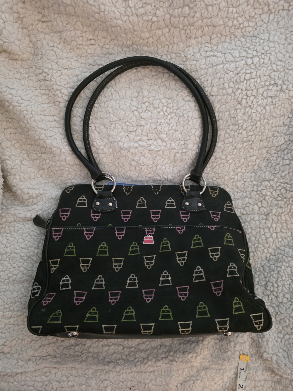 KVZ - Black Shoulder Bag with Multicolor Icon Print - Picture 2 of 9